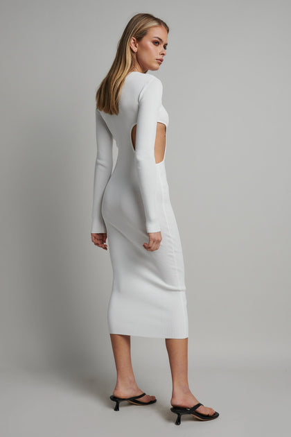 LOGAN MIDI DRESS- WHITE