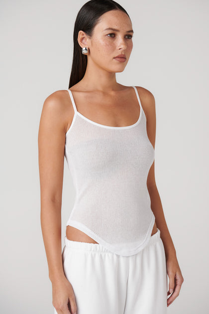 DATON SINGLET TOP - WHITE