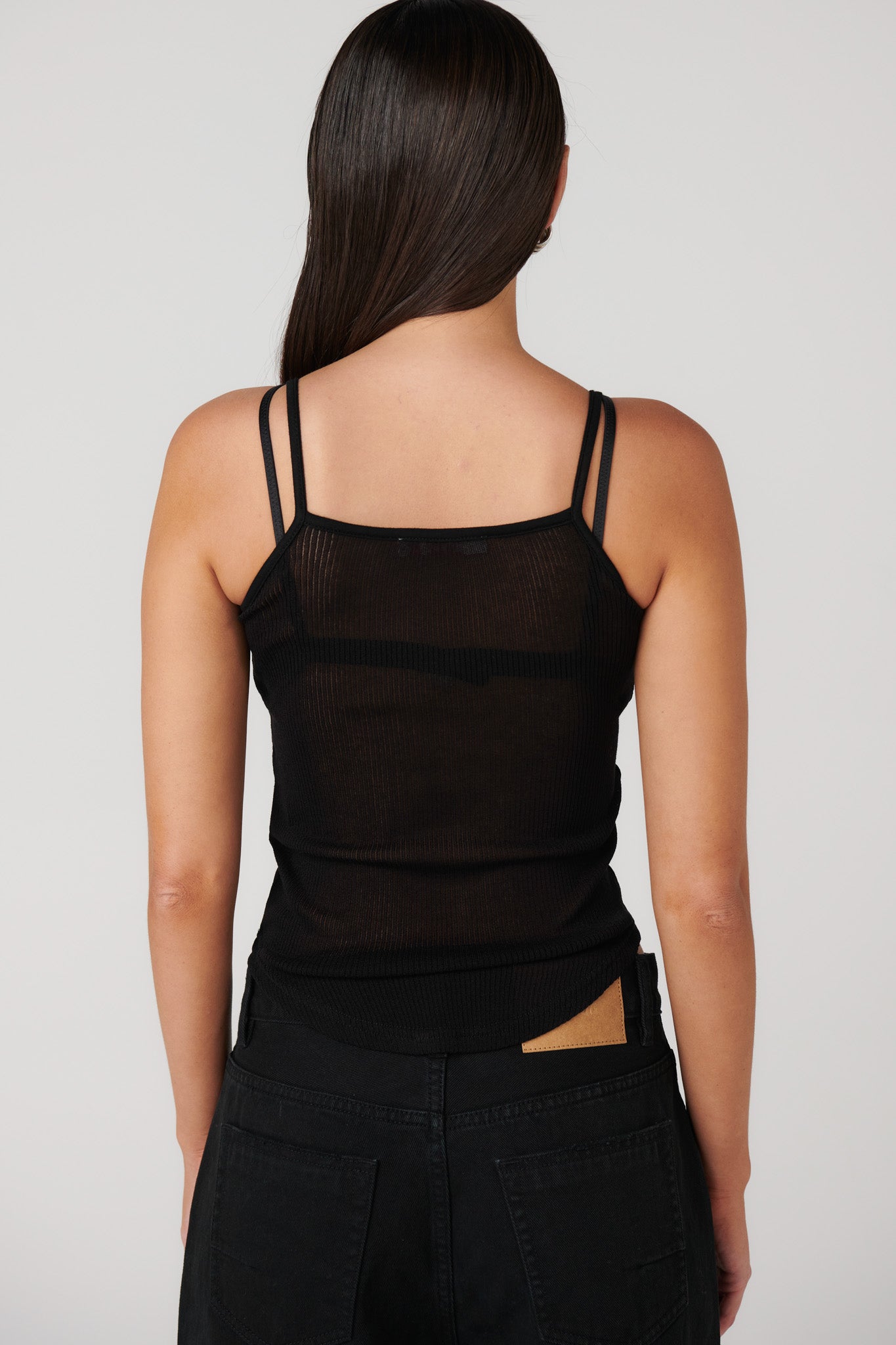 DATON SINGLET TOP - BLACK