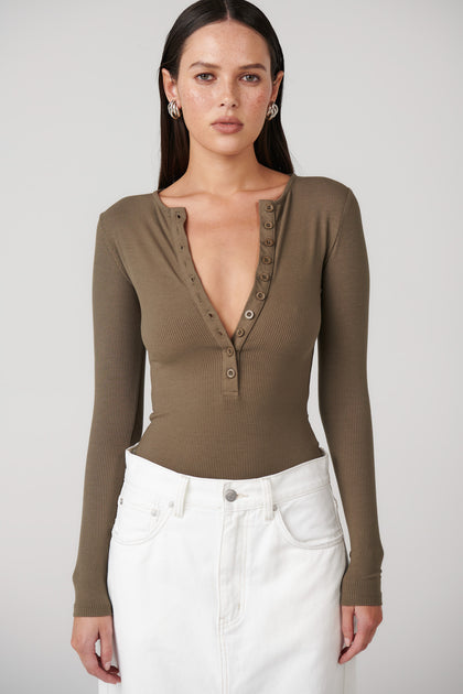 LARA BODYSUIT - KHAKI