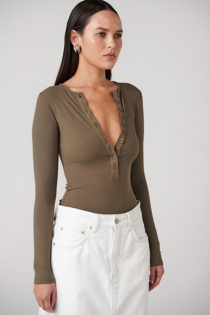 LARA BODYSUIT - KHAKI