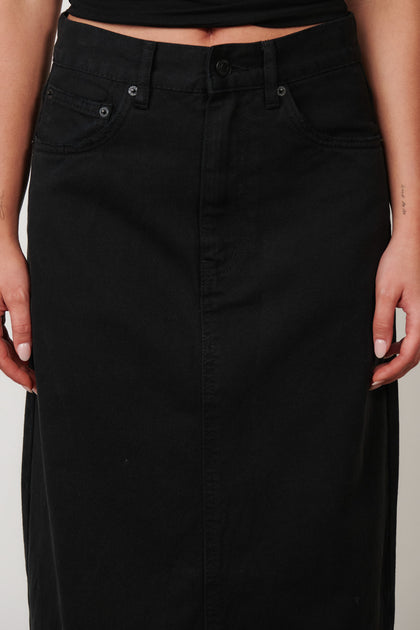 HUDSON MAXI SKIRT - OVERDYED BLACK