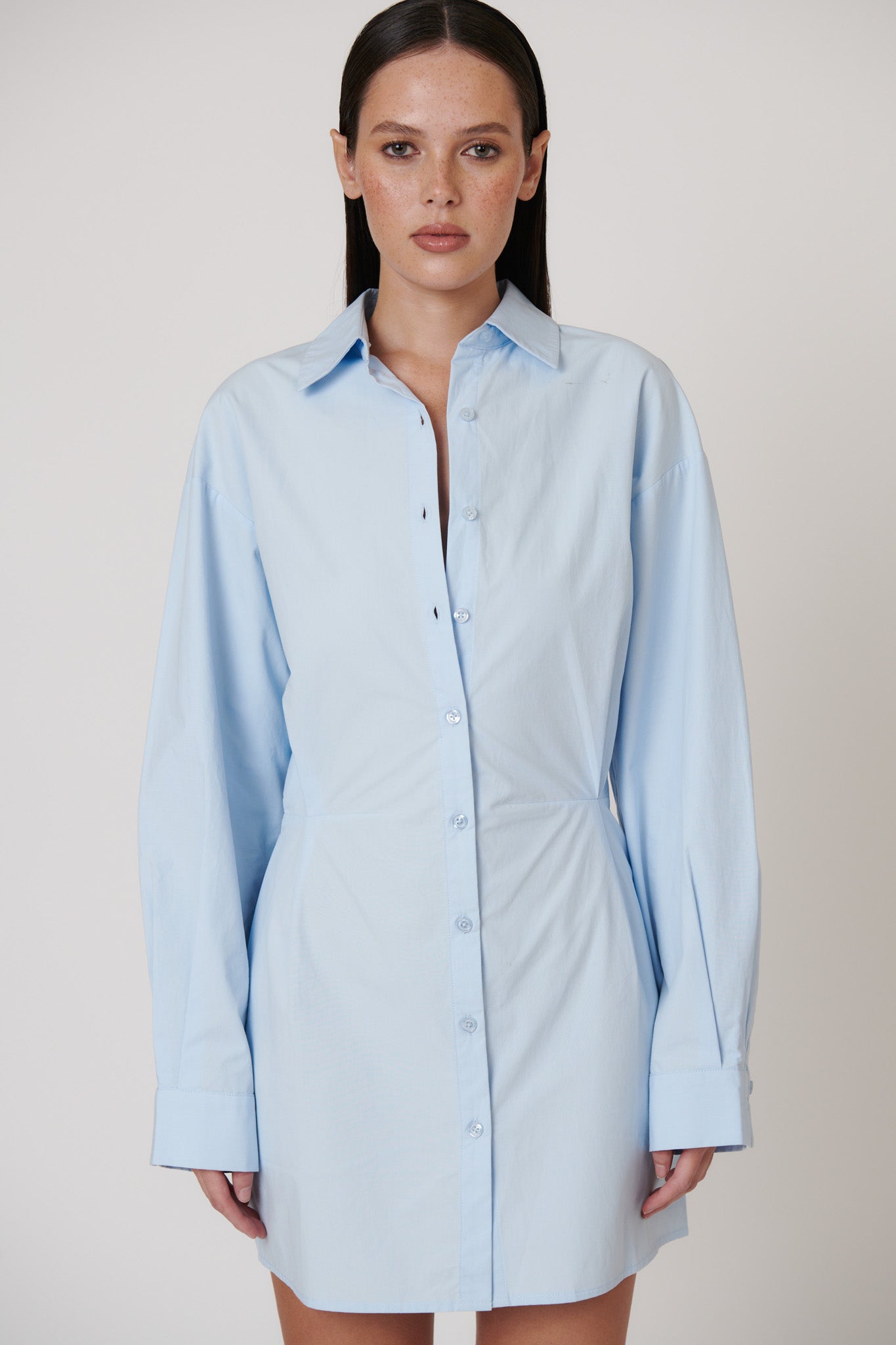 EASTON SHIRT DRESS - ICE BLUE