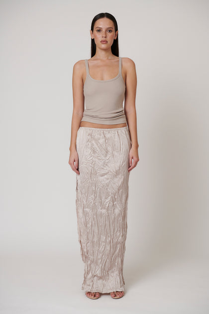 RIVER MAXI SKIRT - OYSTER