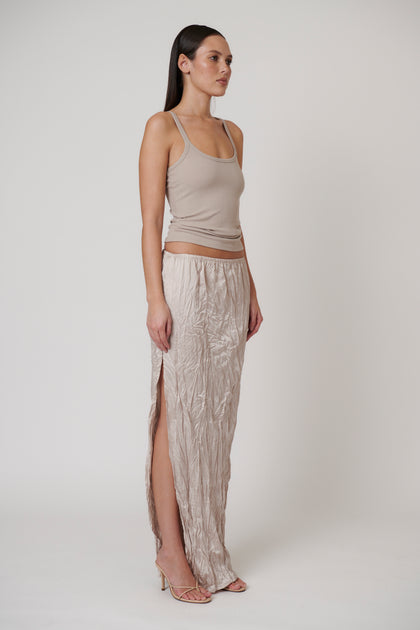 RIVER MAXI SKIRT - OYSTER