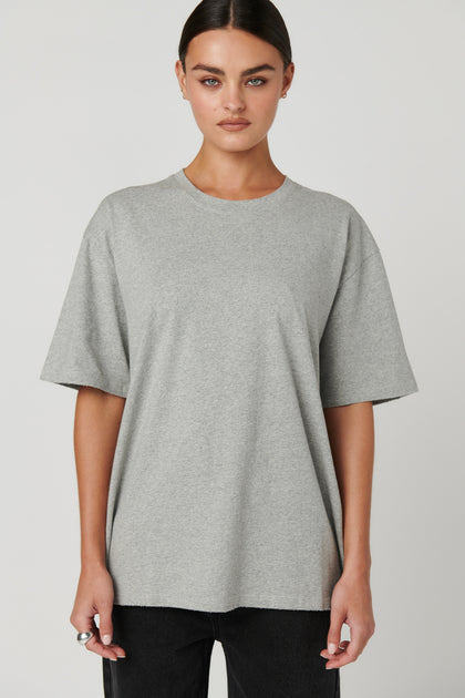 BOYFRIEND T-SHIRT - GREY MARLE