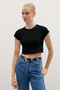 COREY CROPPED T-SHIRT - BLACK