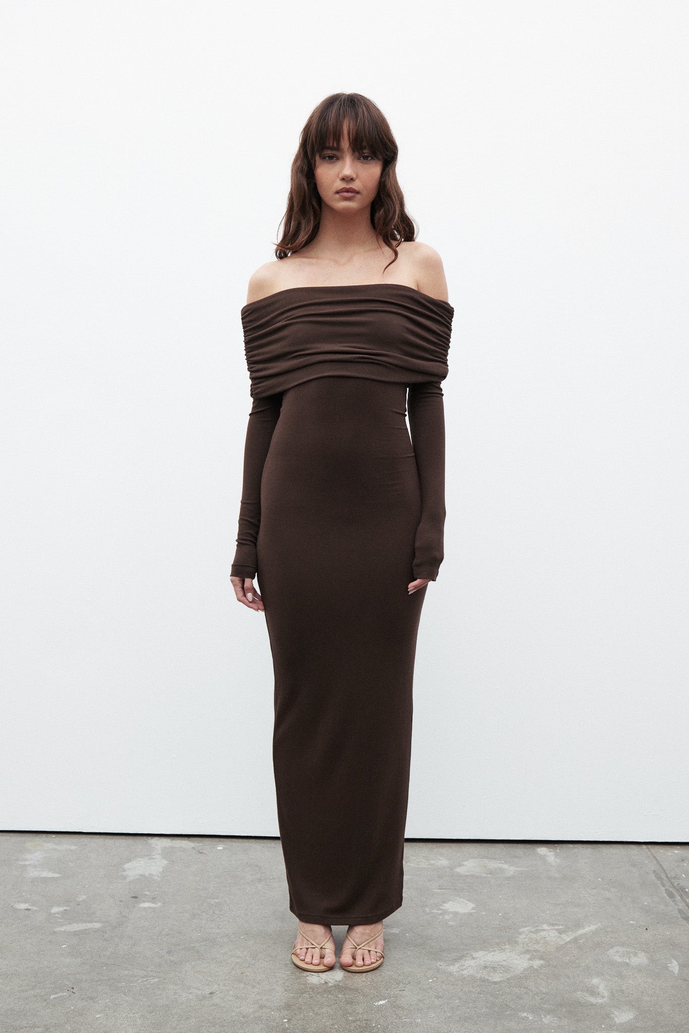 ALESSANDRA MAXI DRESS - CHOCOLATE