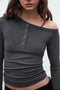 ZINNIA TOP - DARK HEATHER GREY