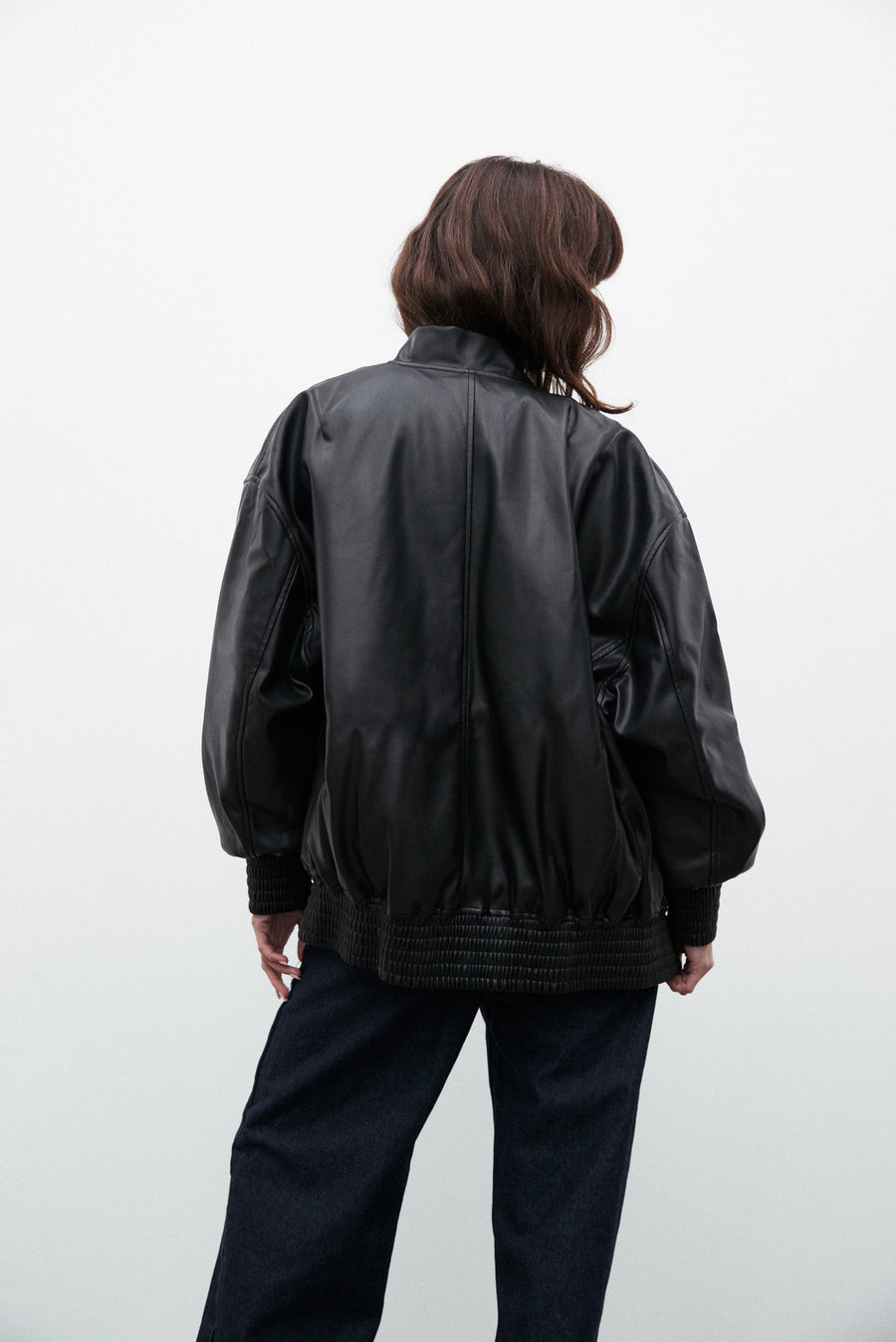 SELENE OVER SIZED BOMBER JACKET - BLACK