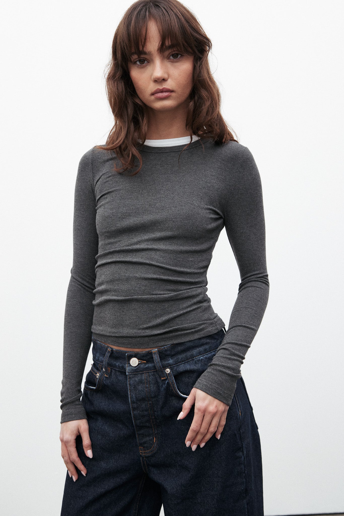 NYLA TOP - DARK HEATHER GREY – Bayse Brand