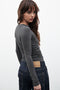 NYLA TOP - DARK HEATHER GREY