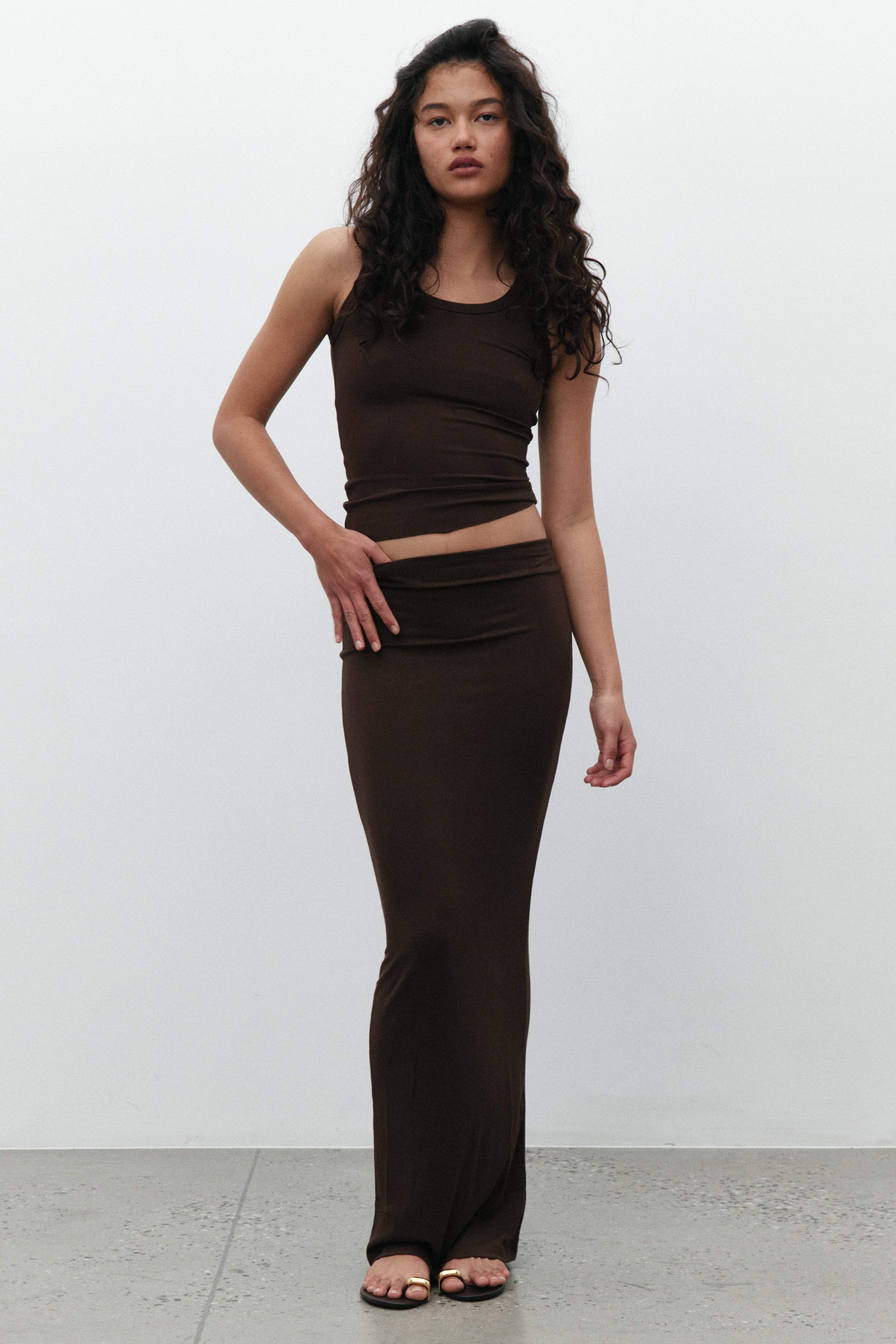 EDEN MAXI SKIRT - CHOCOLATE