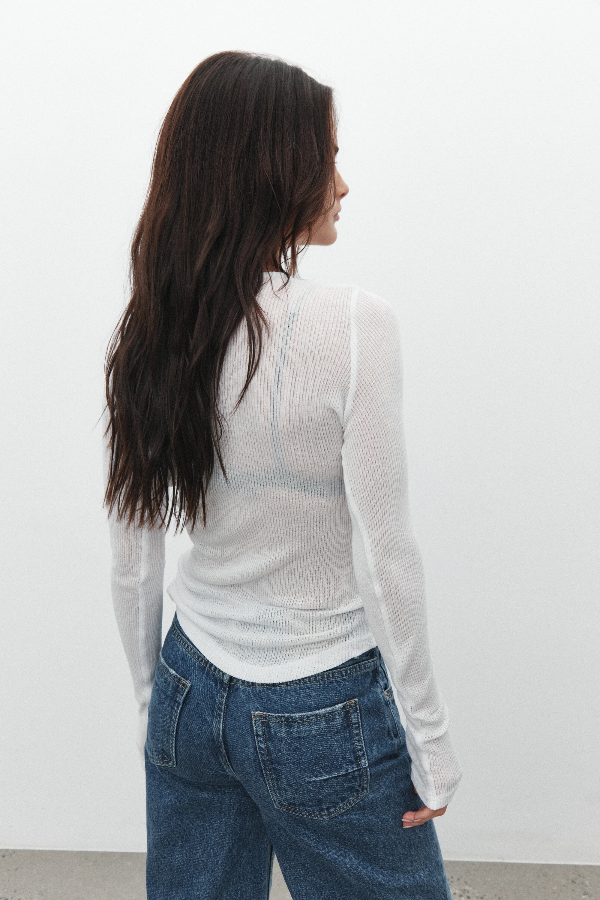 MYLES CREW NECK TOP - WHITE