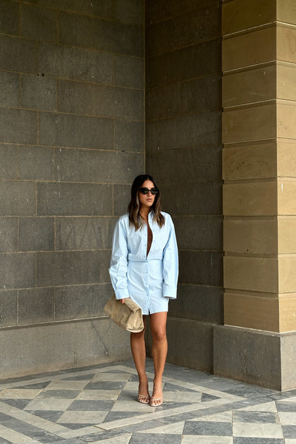 EASTON SHIRT DRESS - ICE BLUE