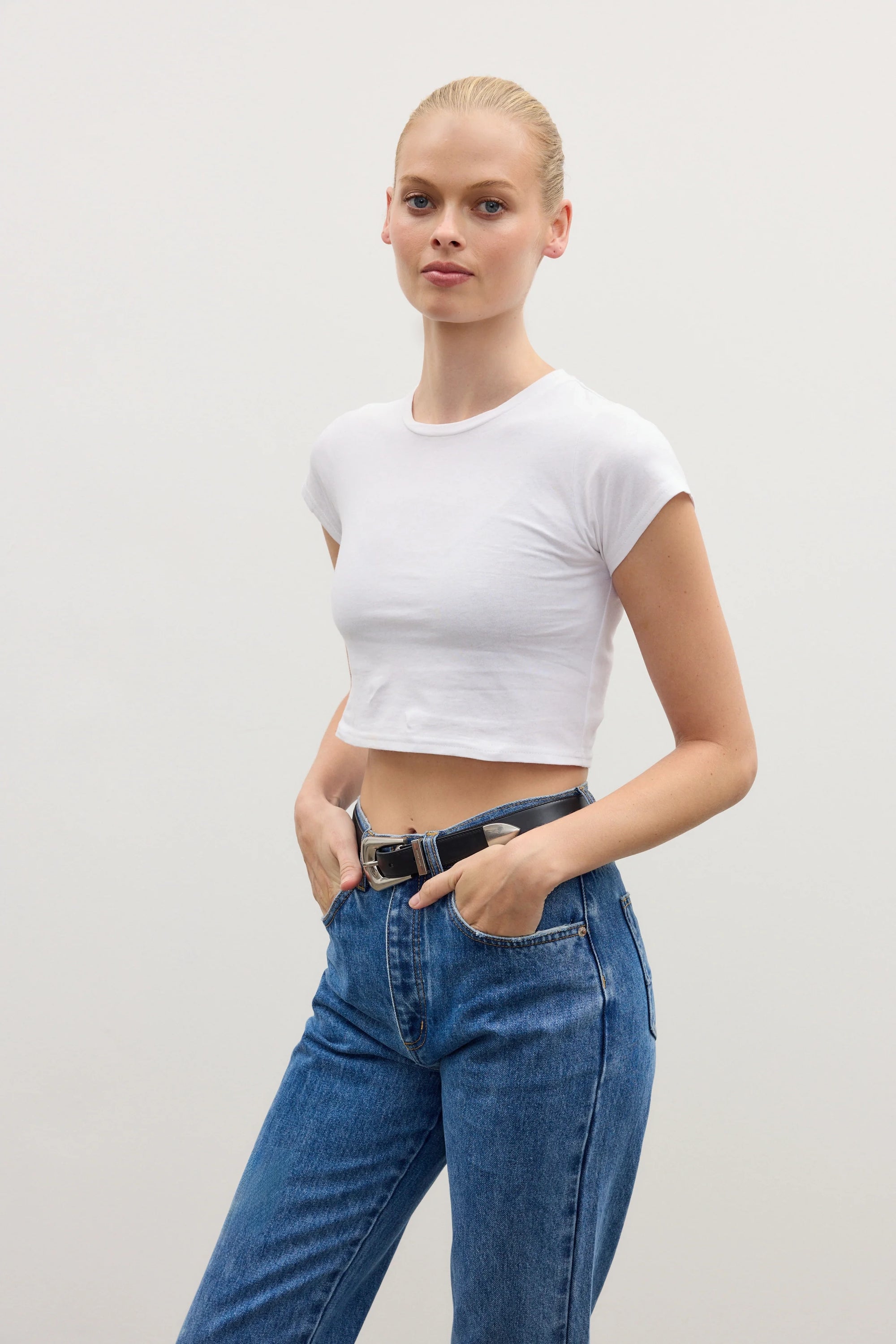 COREY CROPPED T-SHIRT - WHITE