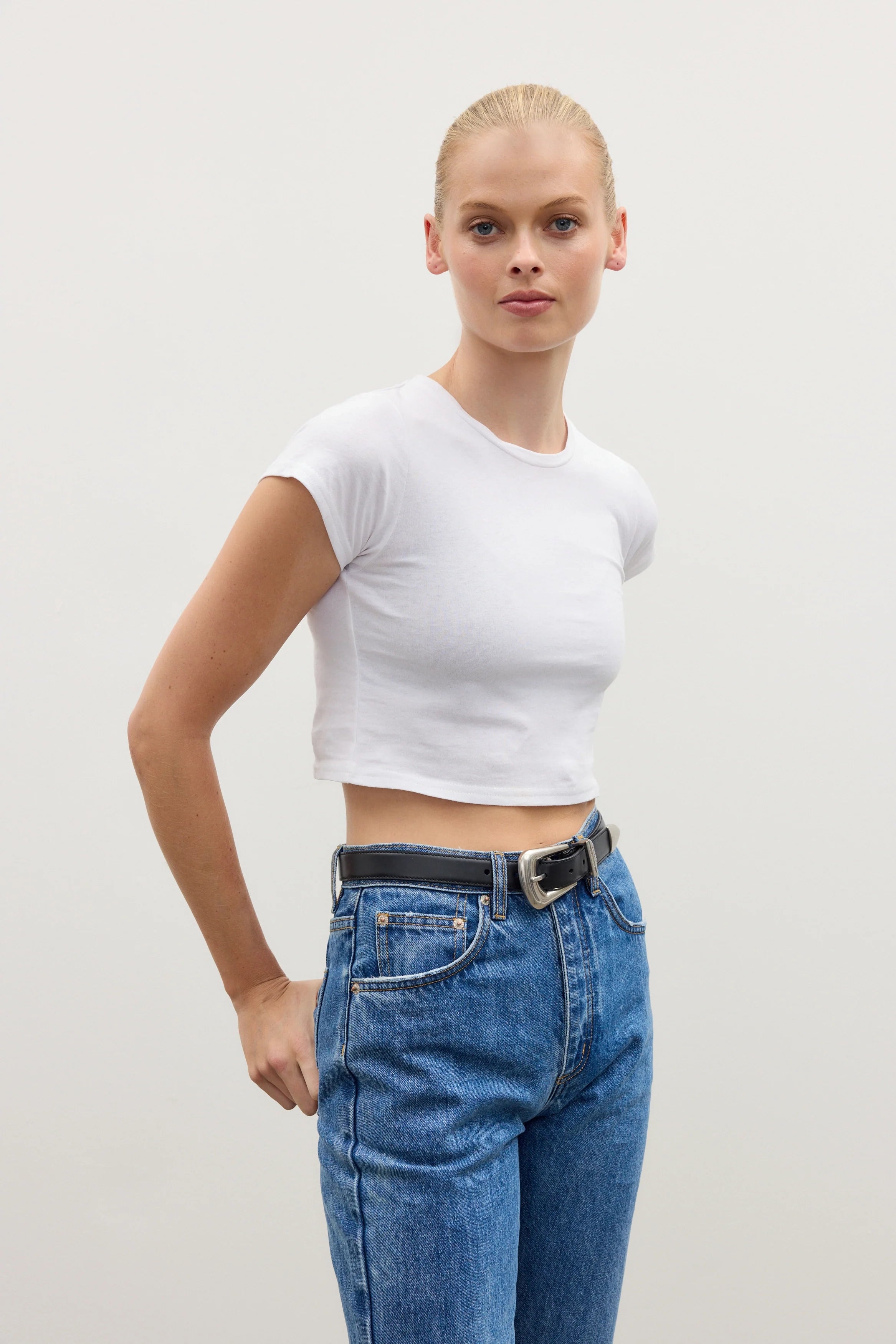 COREY CROPPED T-SHIRT - WHITE